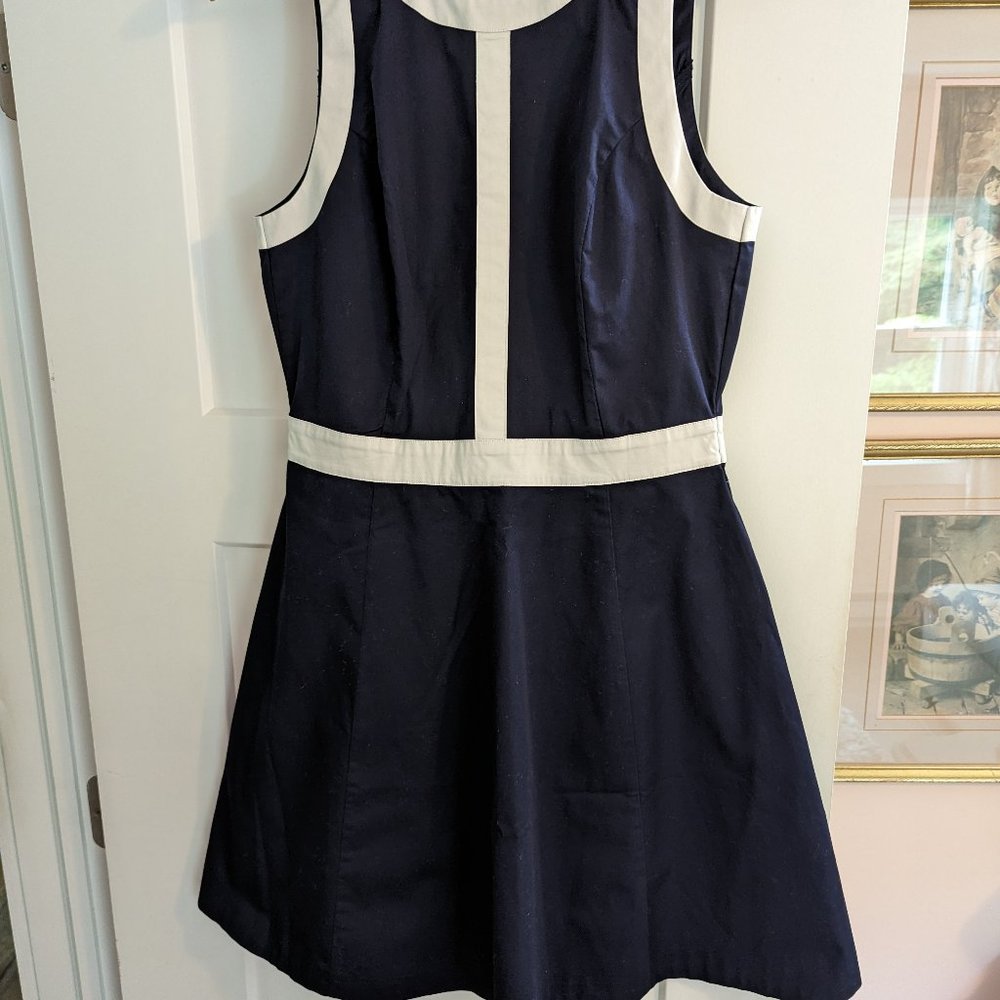 Navy and white dress
